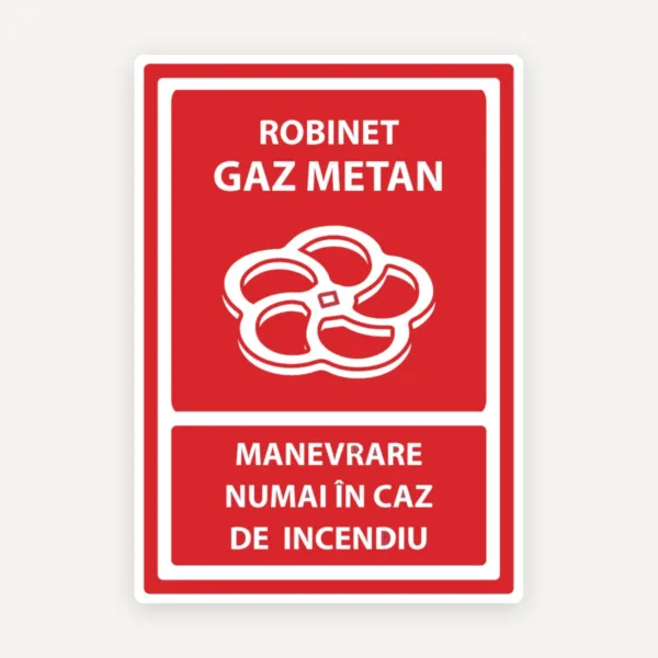 Semn de robinet cu gaz metan