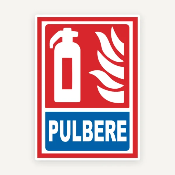 Semn de stingator cu pulbere