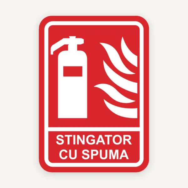 Semn de stingator cu spuma