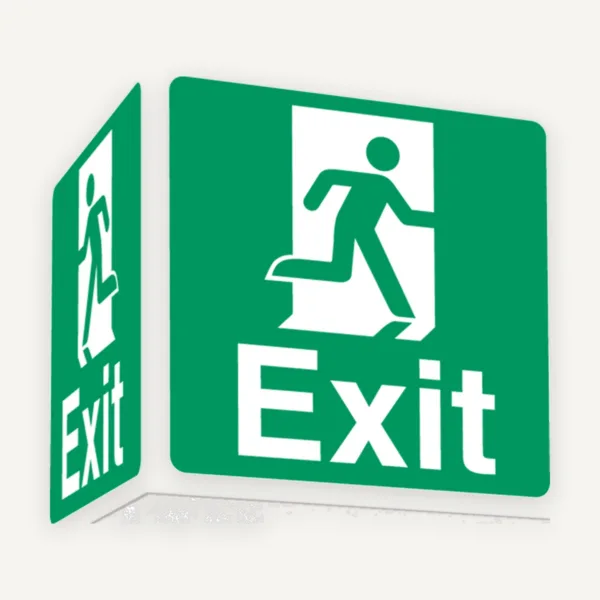 Semn exit cu doua fete 3D