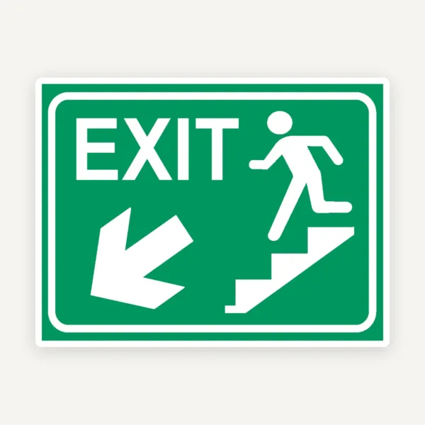 Semn exit pentru scari in stanga in jos