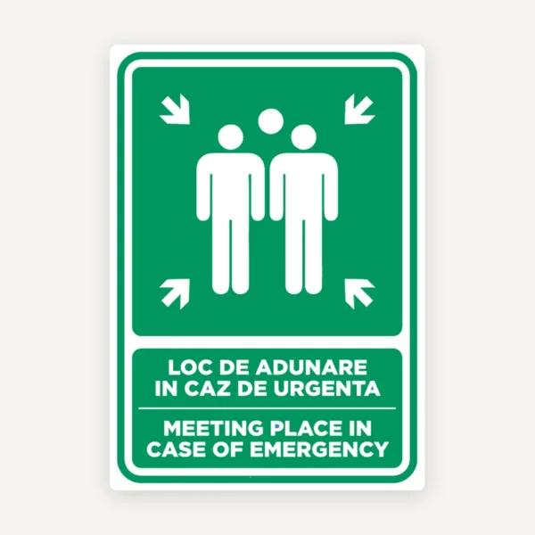 Semn loc de adunare in caz de urgenta meeting place in case of emergency