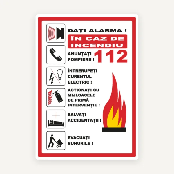 Semn pentru alarma in caz de incendiu