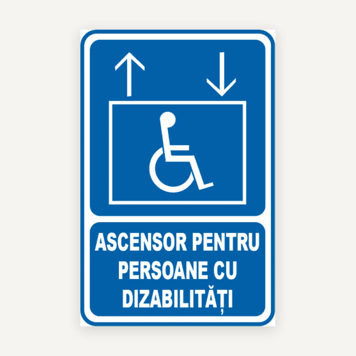 Semn pentru ascensor de persoane cu dizabilitati
