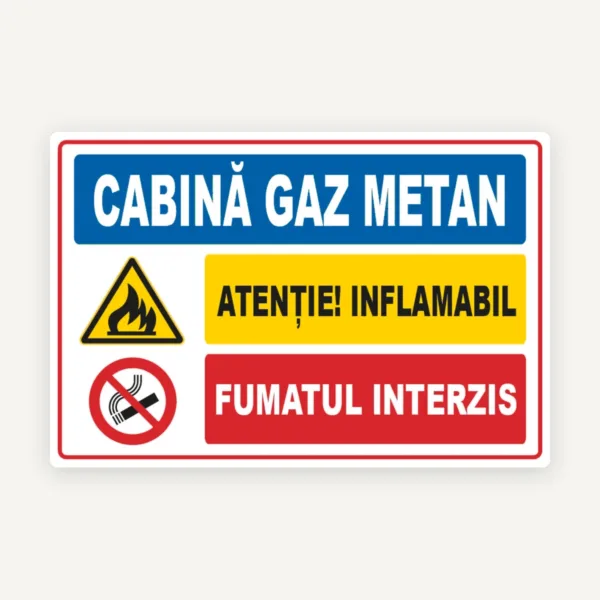 Semn pentru cabina cu gaz metan
