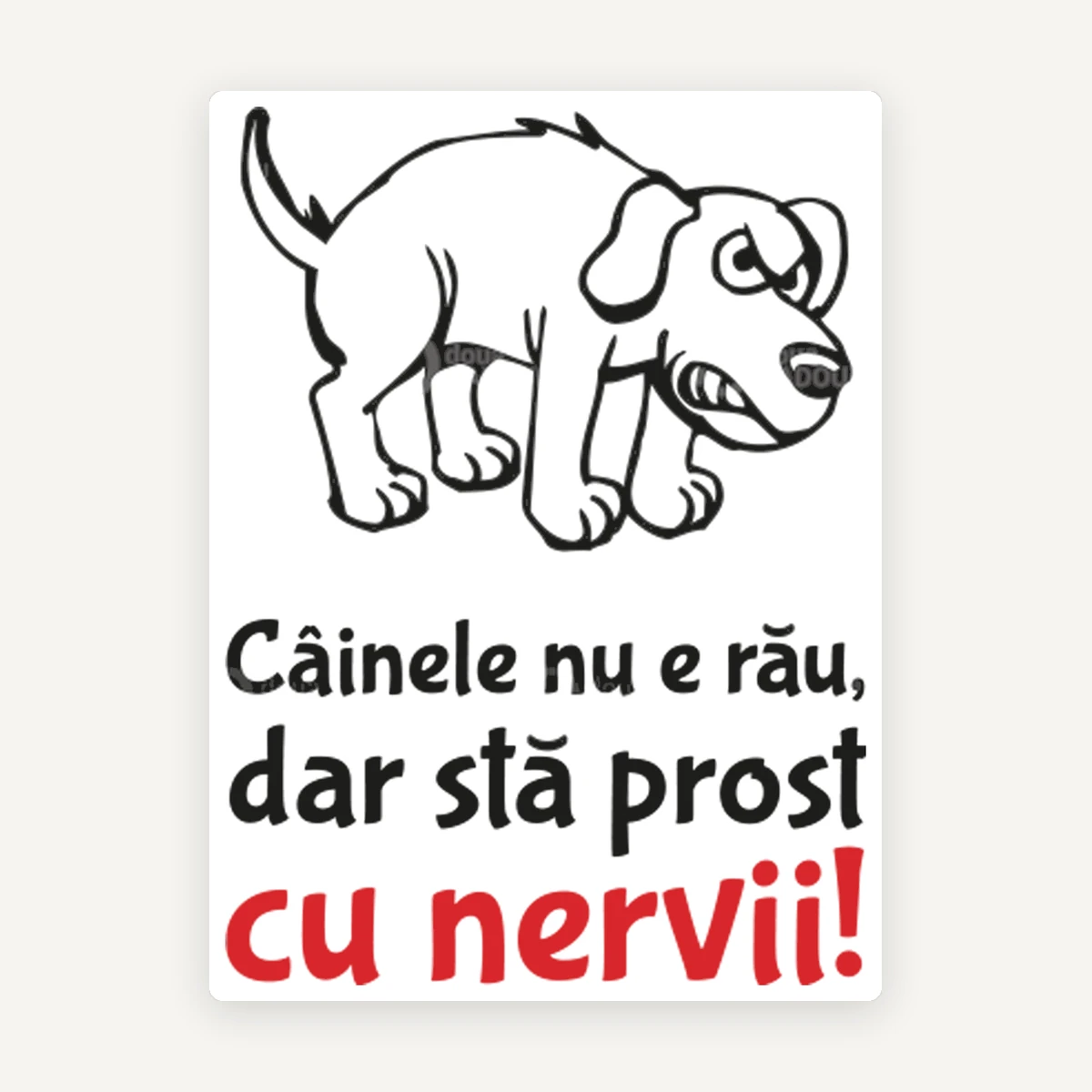 Semn pentru cainele nu e rau dar sta prost cu nervii