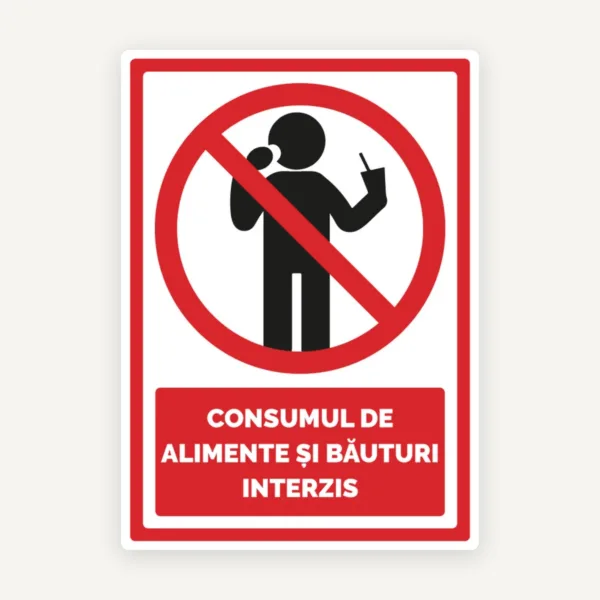 Semn pentru consumul de alimente si bauturi interzis