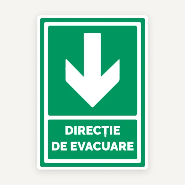Semn pentru directie cu sageata de evacuare in jos