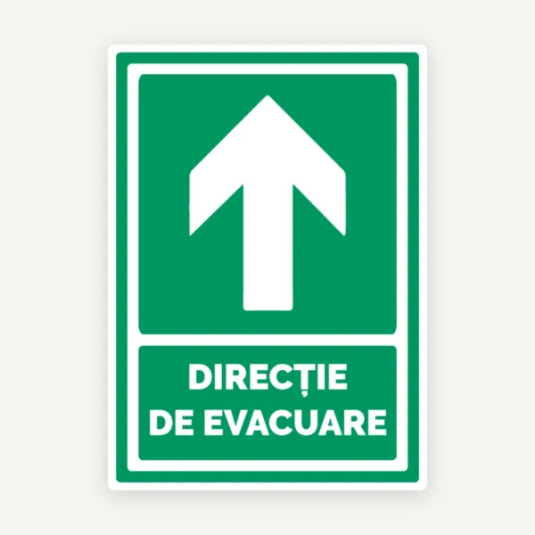 Semn pentru directie cu sageata de evacuare in sus