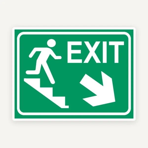 Semn pentru exit pentru scari spre dreapta jos