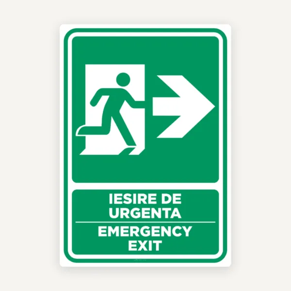 Semn pentru iesire cu directie in dreapta emergency exit