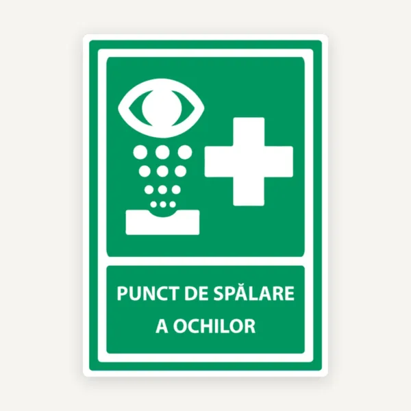 Semn pentru punct de spalare a ochilor