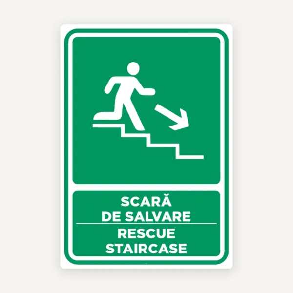 Semn pentru scara de salvare sprea dreapta jos