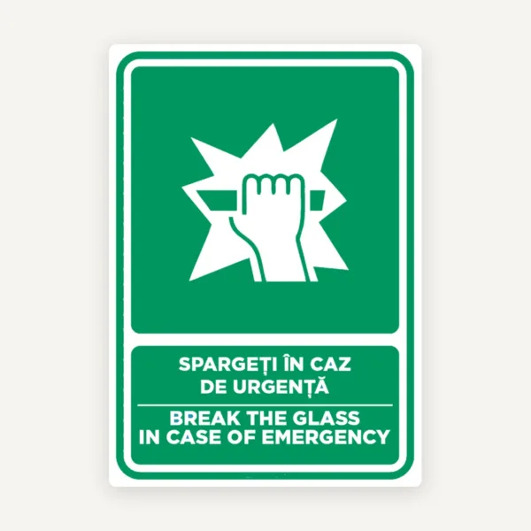 Semn pentru spargeti in caz de urgenta
