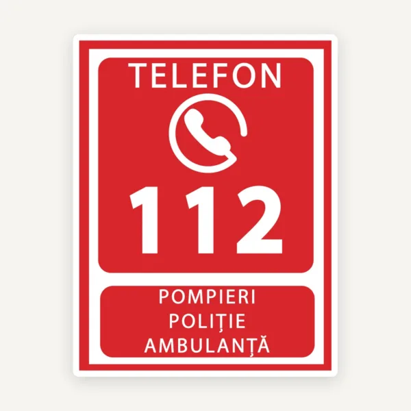 Semn pentru telefon pompieri politie si ambulanta