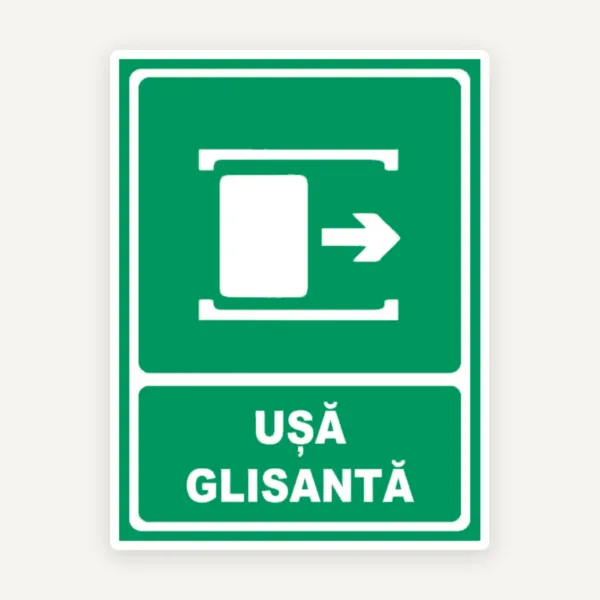Semn pentru usa glisanta spre dreapta