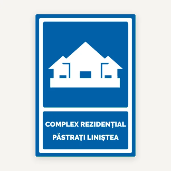 Semn pentru zona de complex rezidential