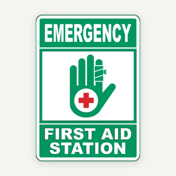 Sign emergency first aid station