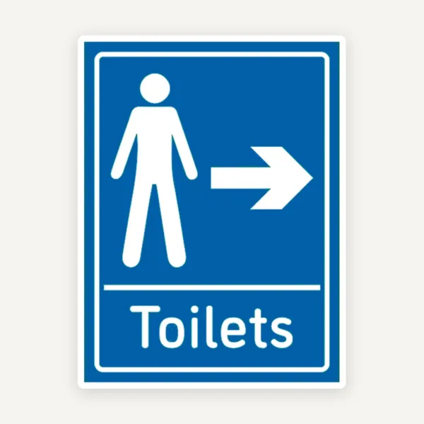 Sign Mens Toilets Arrow Right