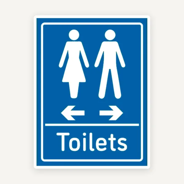 Sign Toilets Arrows Women Left  Men Right