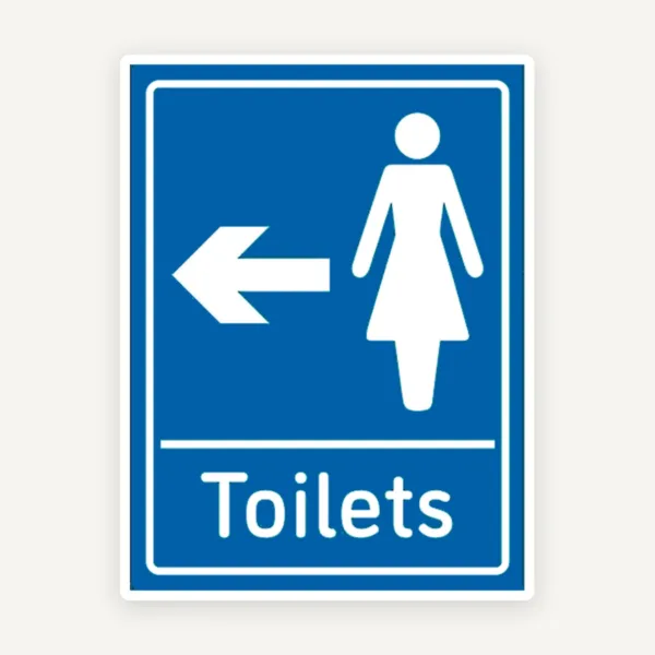 Sign Women's Toilets Arrow Left