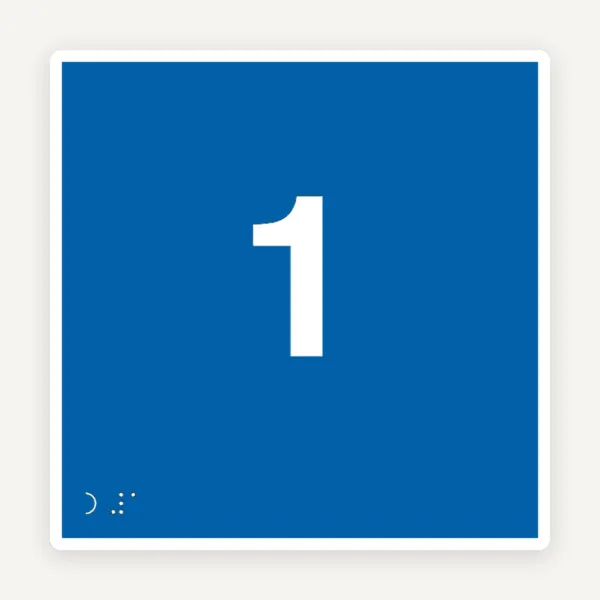 Plăcuță personalizată - Etajul Numărul 1 (Semne tactile și Braille)