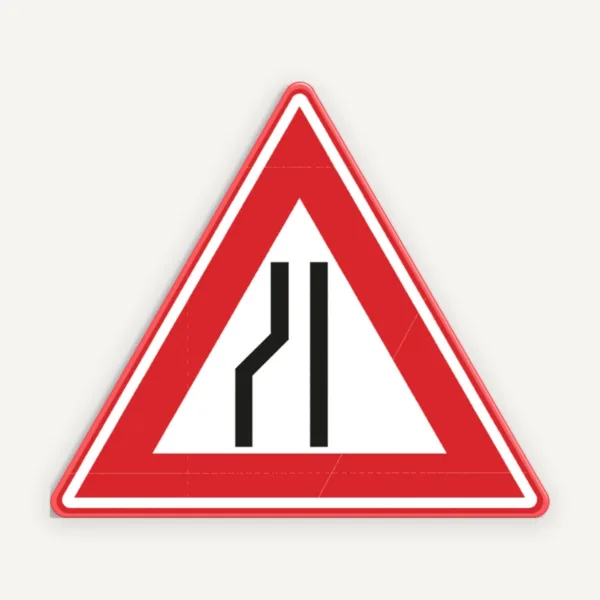 Indicator de circulație Drum îngustat în stânga” - Semn rutier reflectorizant