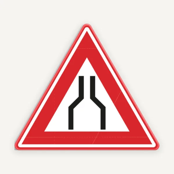 Indicator de circulație pentru drum îngustat - Semnalizare rutieră și siguranță