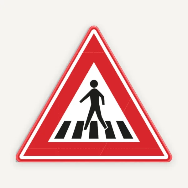Indicator rutier presemnalizare trecere pietoni cu zebră - semn de circulație pentru siguranță rutieră