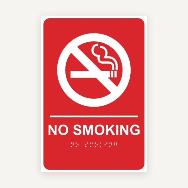 Placă Braille No Smoking - Semnalizare Tactilă și Vizibilă Fumatul Interzis pentru Nevăzători
