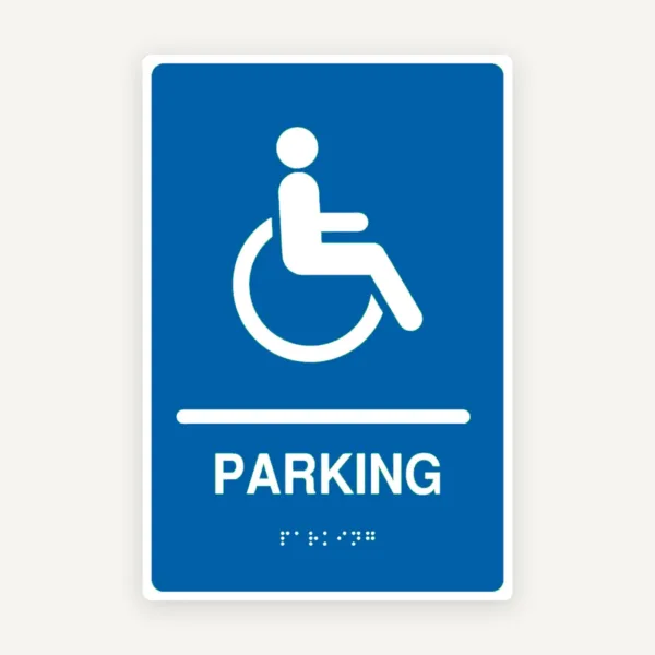Plăcuță Braille Parcări Handicap - Semnalizare Tactilă Accesibilă și Vizibilă pentru Persoane cu Dizabilități