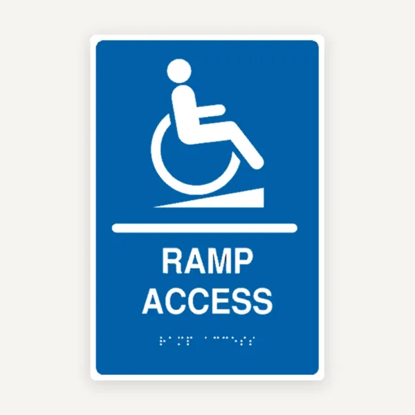 Plăcuțe Braille - Rampă acces pentru persoane nevăzătoare