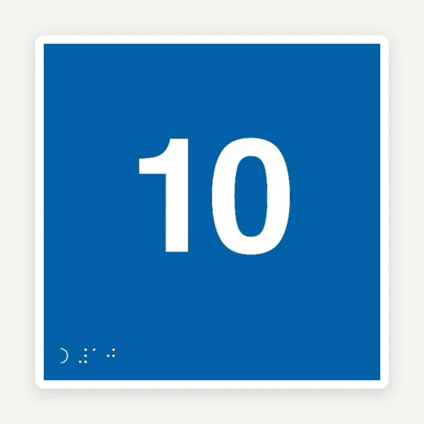 Plăcuță personalizată - Etajul 10 (Braille) pentru nevazatori