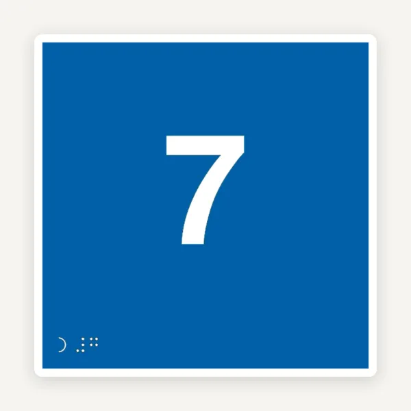 Plăcuță Braille Numărul 7 - Semnalizare Tactilă și Personalizată pentru Numere și Cifre