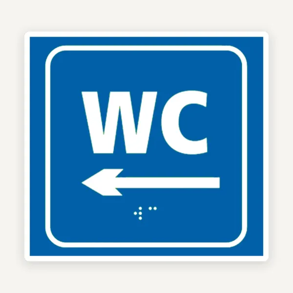 Plăcuță WC Braille - Semnalizare Tactilă Accesibilă pentru Toate Tipurile de Toalete și Grupuri Sanitare