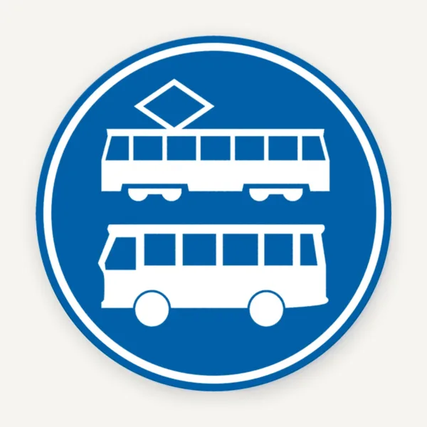 Semn de circulatie pentru benzile de autobuz și tramvai