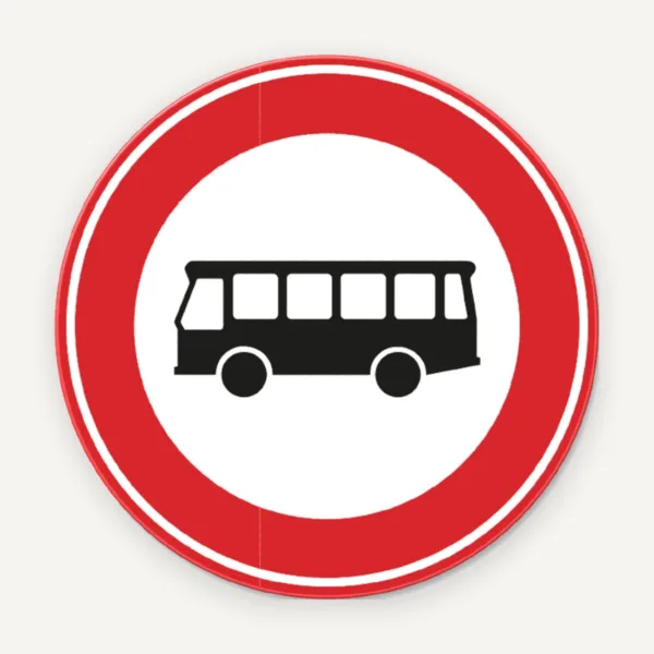 Semn din aluminiu de circulație închis pentru autobuz