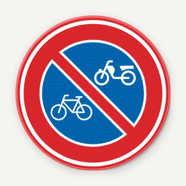 Semn din aluminiu de circulatie interzicere biciclete si mopedelor