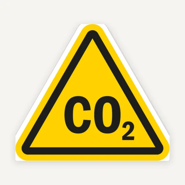 ETICHETĂ CU SIMBOL CO₂ - DIOXID DE CARBON