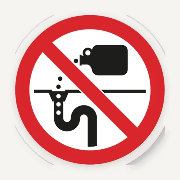 Etichete NU turnați combustibil în canalizare - Siguranță și conformitate
