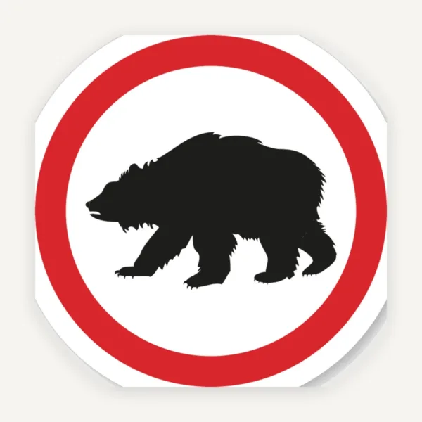 Etichete Zona cu Urși - Stickere de Avertizare pentru Păduri și Zone Montane