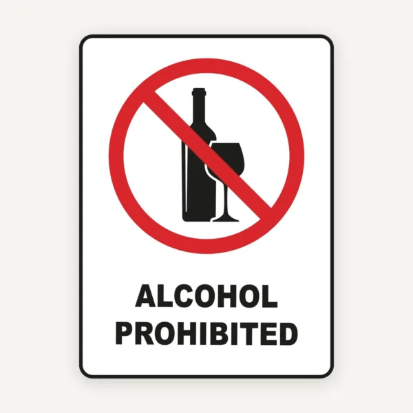 Semn Alcool Interzis - Protejează Siguranța la Locul de Muncă