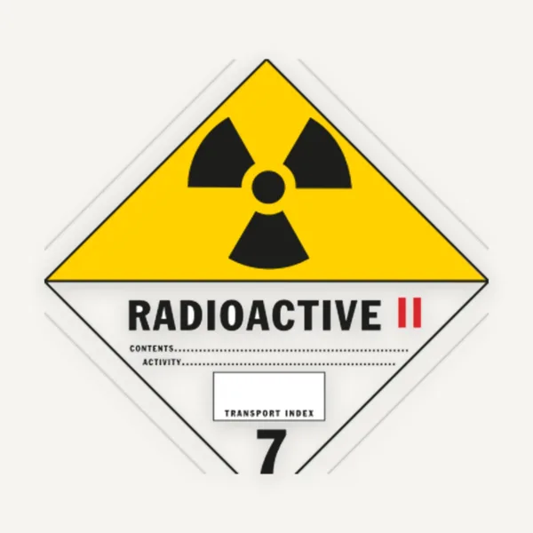 Etichetă Radioactivă 2 Clasa 7 - Conform ADR pentru Transport Substanțe Radioactive