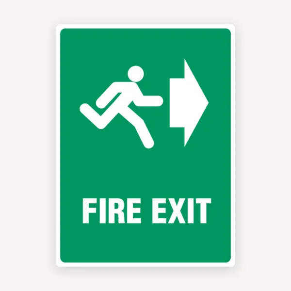 Indicator de Siguranță Ieșire de Incendiu Spre Dreapta - Semn Evacuare Clădiri