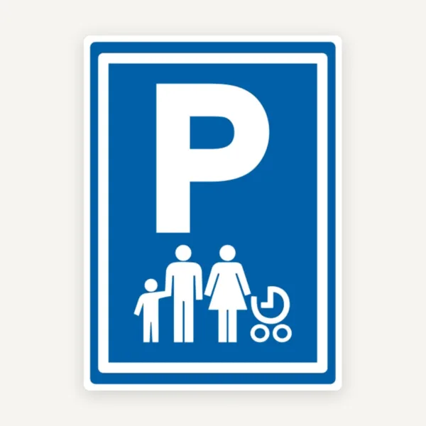 Parking lot family baby sign