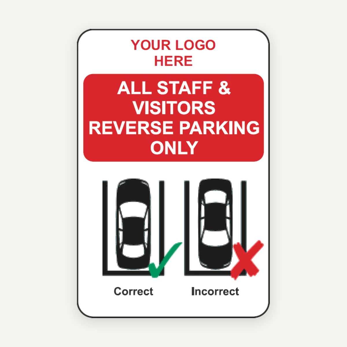 Reverse Parking Only With Car Sign Reverse Parking
