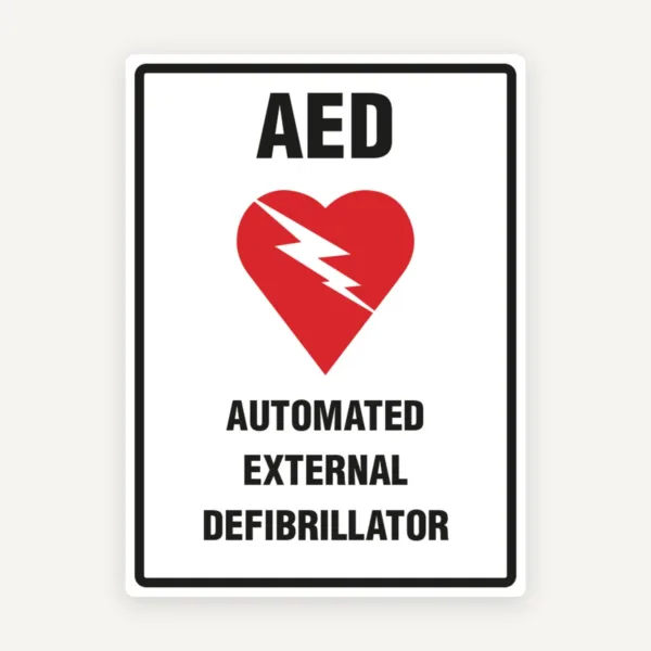 SIGN AED AUTOMATED EXTERNAL DEFIBRILLATOR