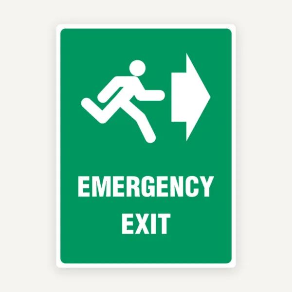 SIGN EMERGENCY EXIT RIGHT