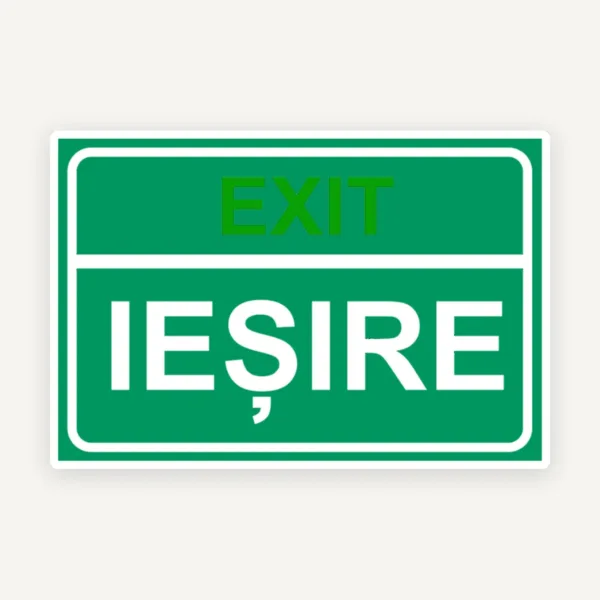 Indicator EXIT ieșire de urgență - Semn pentru uși de evacuare conform normelor