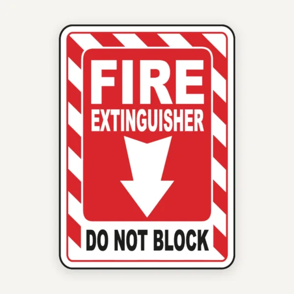 Indicator Stingător de Incendiu - Interzis Blocarea Stingătoarelor | Semn Vizibil pentru Siguranță